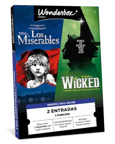 WONDERBOX Connect - Caja Regalo - Multi-Espectáculo - Wicked o Los Miserables - 2 entradas para 1 función - Leyendas del Teatro Musical - Válido para Todas Las Funciones - Válido Durante 27 Meses