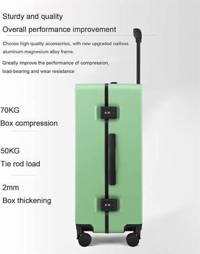 Carry On Luggages Suitcase Multifunctional Cabin Luggage Security Anti -Theft Large-Capacity Hardside Luggage Luggage Suitcases (Green-24 in4