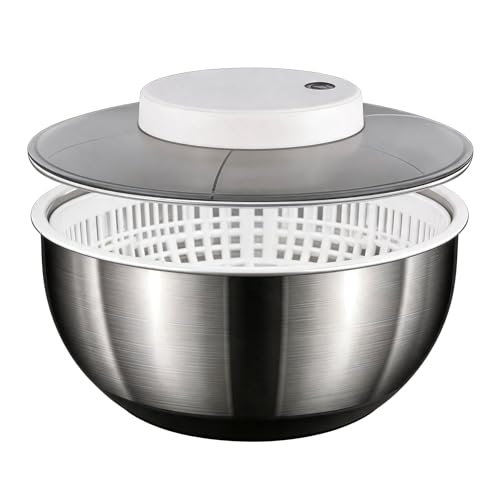 Elektrische Salatschleuder, Obst und Gemüsetrockner, 4.8L...