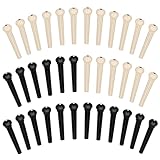 JIKIOU 36PCS Acoustic Guitar Bridge Pins Pegs, Plastic Guitar String Pins Guitar Parts Replacement, 18 PCS Ivory and 18 PCS Black Bridge Pins for Acoustic Guitar