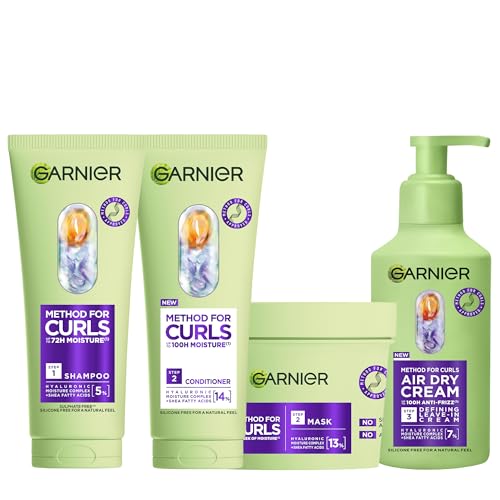 Garnier Method for Curls Deep Nourish Curl Care Routine Set Shampoo Conditioner Hair Mask & Air Dry Cream
