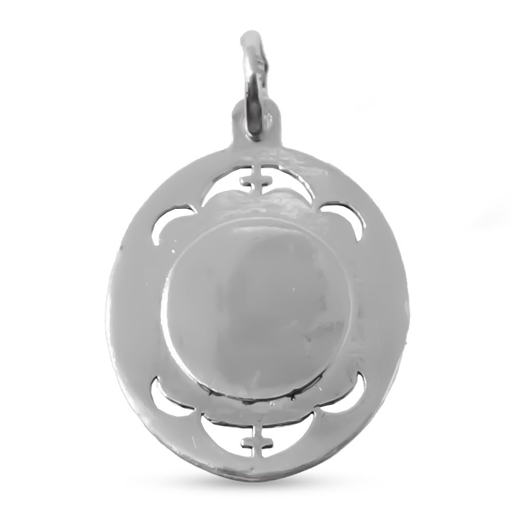 Virgen del Pilar Medalla Plata Ley 925m maciza 29mm. ovalada. Grabación incluida en el precio - Personalizable - GRABACIÓN INCLUIDA EN EL PRECIO