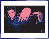 Estilo del marco: Económico 1art1 Elvis Presley Póster Impresión Artística con Marco (Plástico) - Microphone (50 x 40cm)