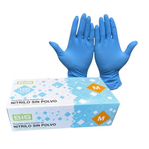 Guanti Nitrile senza polvere - Spedizione 24h - Monouso resistente senza polvere dispositivo medico ipoallergenico senza lattice | Medici chef, estetiste, tatuatori, uso alimentare (1000, S)