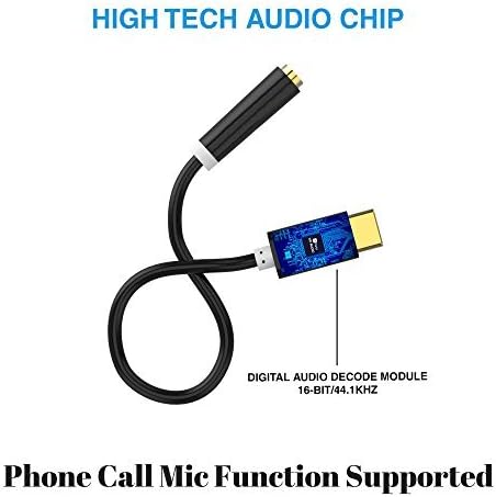 Pixel 2 to headphone adapter 3.5 MM Audio Adapter Jack Cable Dongle for Headphone, Phone Call and MUSIC Supported, USBC Male to Female Stereo Earphone Convertor 4 Moto Z, Google Pixel 2/2XL, HTC, Sams