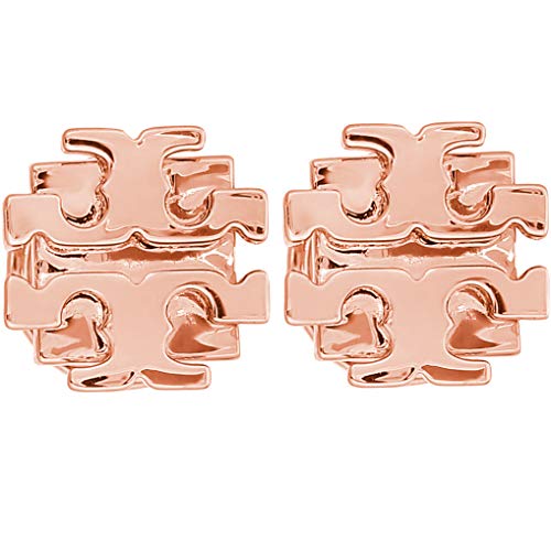 Tory Burch T Logo Small Stud Earrings Rose Gold