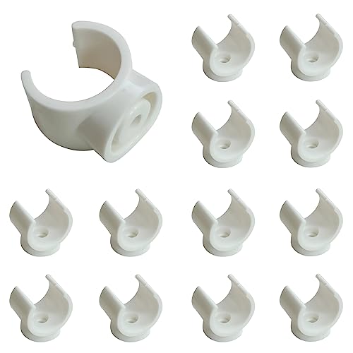 100 Packs 1/2 and 3/4 Inch PEX Clips, 16 mm Pipe Clamp Pipe Holder PEX Tubing Clamps PVC Water Pipe Support Hangers U-Hook Plastic Pipe Clamp Tools, (1/2, 3/4 Inch)