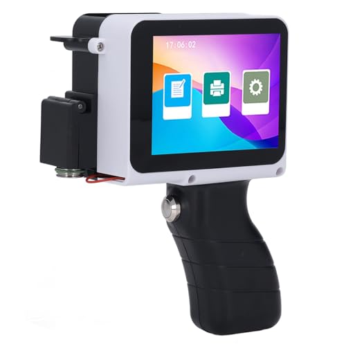 Yanmis Impresora de Inyección de Tinta Portátil, Impresora Portátil para Etiquetas de Códigos de Barras, Número de Lote, Fecha, Hora, Impresión en Madera, Tela de Vidrio, Piedra,