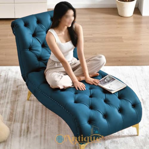 Image of Lazy Couch and Reclining Sofa /Recliner Chaise Longue /Fabric recliners /for Bedroom /Living Room /Office Reception Recliner Lounge Sofa and Armchair (Teal)