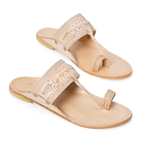 Image of Kolhapuri Chappal for Men Original, Pure Leather Handcrafted Traditional Kolhapuri Chappal for Man Formal Footwear for Weddings & Parties, Ethnic Wear & Daily Comfort