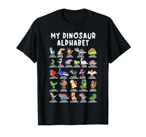 Types Of Dinosaurs Alphabet Dino Identification T-Shirt