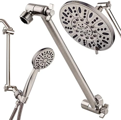 Hotel Spa 11" Solid Brass Adjustable Shower Extension Arm with Lock Joints. Lower or Raise Any Rain or Handheld Showerhead to Your Height & Angle / 2-Foot Range – Universal Connection, Brushed Nickel