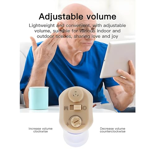 Image of Aika AG-7950 Mini Rechargeable Invisible Digital CIC Hearing Amplifier Ear Machine, Digital Hearing Aids For Seniors (Left Ear, Blue, With Dry Kit)