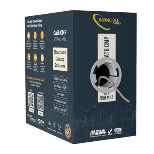 Câble plénum Cat6 10Go sans coupure 305m cuivre UTP 550MHz pour éviter les baisses de débit