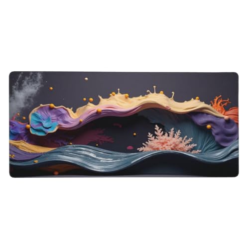 Sous-main de bureau motif corail abstrait grand tapis de souris pour clavier PC portable