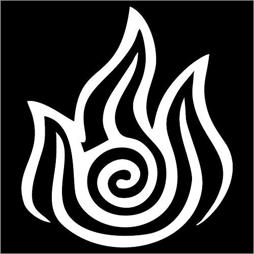 Autocollant Fire Nation en vinyle blanc imperméable pour vitres et ordinateurs