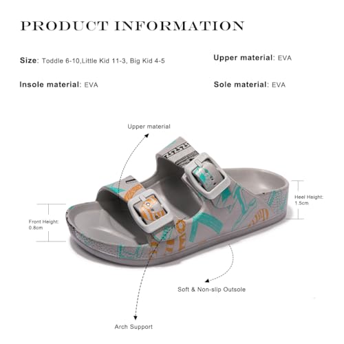 Image of FUNKYMONKEY Kids EVA Slides Waterproof Slip-on Pool Sandals for Boys Girls
