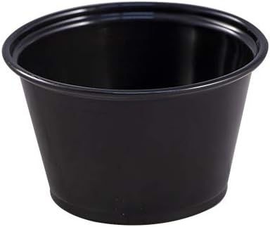 EPC400B Empress Plastic Portion Cup 4oz Black 50/50, 2500 per case