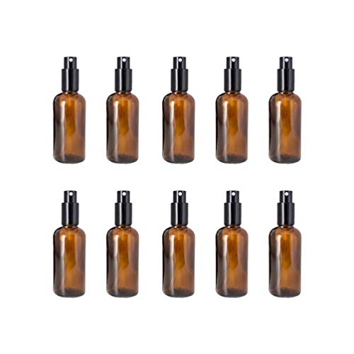 Preisvergleich Produktbild Minkissy 16 STK Sprühflaschen Mini Glas Bernstein Parfüm Flaschen Tragbar Zerstäuber Glasflaschen Leer Taschenzerstäuber für Ätherische Öle Küche Öl Sprüher Aromatherapie 50ml