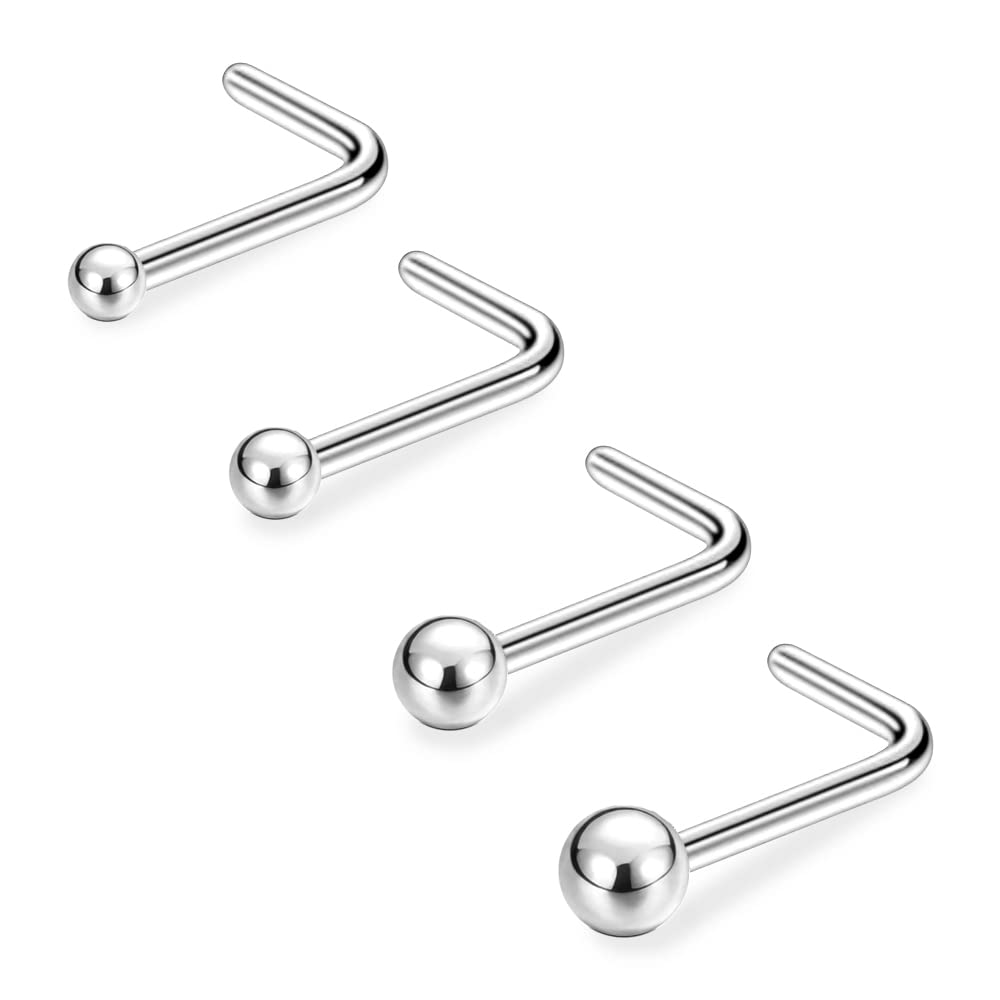 PunkTracker 20G 1.5mm 2mm 2.5mm 3mm 3.5mm 4mm Nose Rings, 4-12Pcs Clear Diamond CZ Nose Studs Nose Piercings Jewellery — view 8