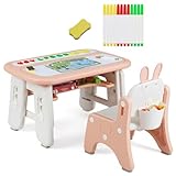 Plateau réglable multifonctionnel : Les deux petits plateaux réglables peuvent être utilisés comme pupitre pour lire ou comme planches à dessin permettant aux enfants de libérer leurs talents de peintre. Bien entendu, ils peuvent également former un grand plateau magnétique pour faciliter les études ou les repas.