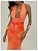 Floerns Women's Summer Maxi Dress Sleeveless Draped Deep V Neck Flower Bodycon Dresses Orange X-Small