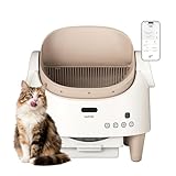 Smart Self Cleaning Cat Litter Box with App Control, Odor-Free, XL Waste Bin & Trash Bags Included, Open-Top Design, Ideal for Multiple Cats