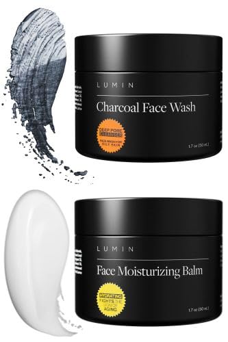 Lumin - Fundamental Duo - Skin Care For Men - Charcoal Face Wash And Moisturizer - Cleanse, Protect And Fight Signs Of Ageing #TOP6