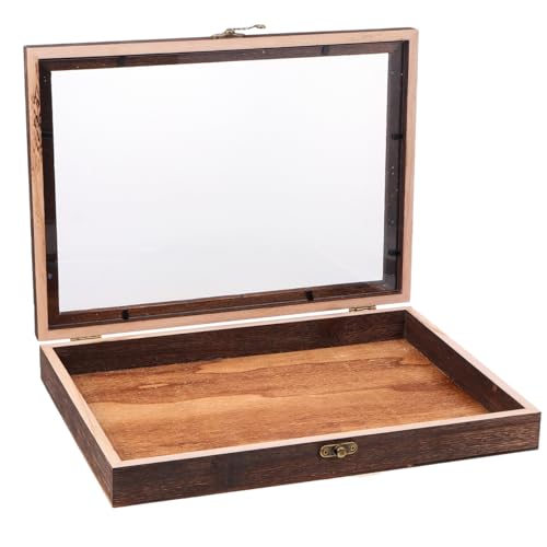 Angoily Schaukasten Holz Vitrine Box Sammelbox Mit Durchsichtiger Oberseite Schmuckvitrine Naturholz Mit Glasplatte Schattenbox-Kit Entomologie-Zubehör Zum Sammeln Von Schmetterlingsproben, 31x22x4cm Angoily Schaukasten Holz Vitrine Box Sammelbox Mit Durchsichtiger Oberseite Schmuckvitrine Naturholz Mit Glasplatte Schattenbox-Kit Entomologie-Zubehör Zum Sammeln Von Schmetterlingsproben, 31x22x4cm
