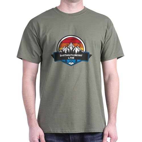 CafePress Dartmouth Skiway Lyme New Hampshire T Shirt Men's Traditional Fit Dark Casual Tshirt Military Green