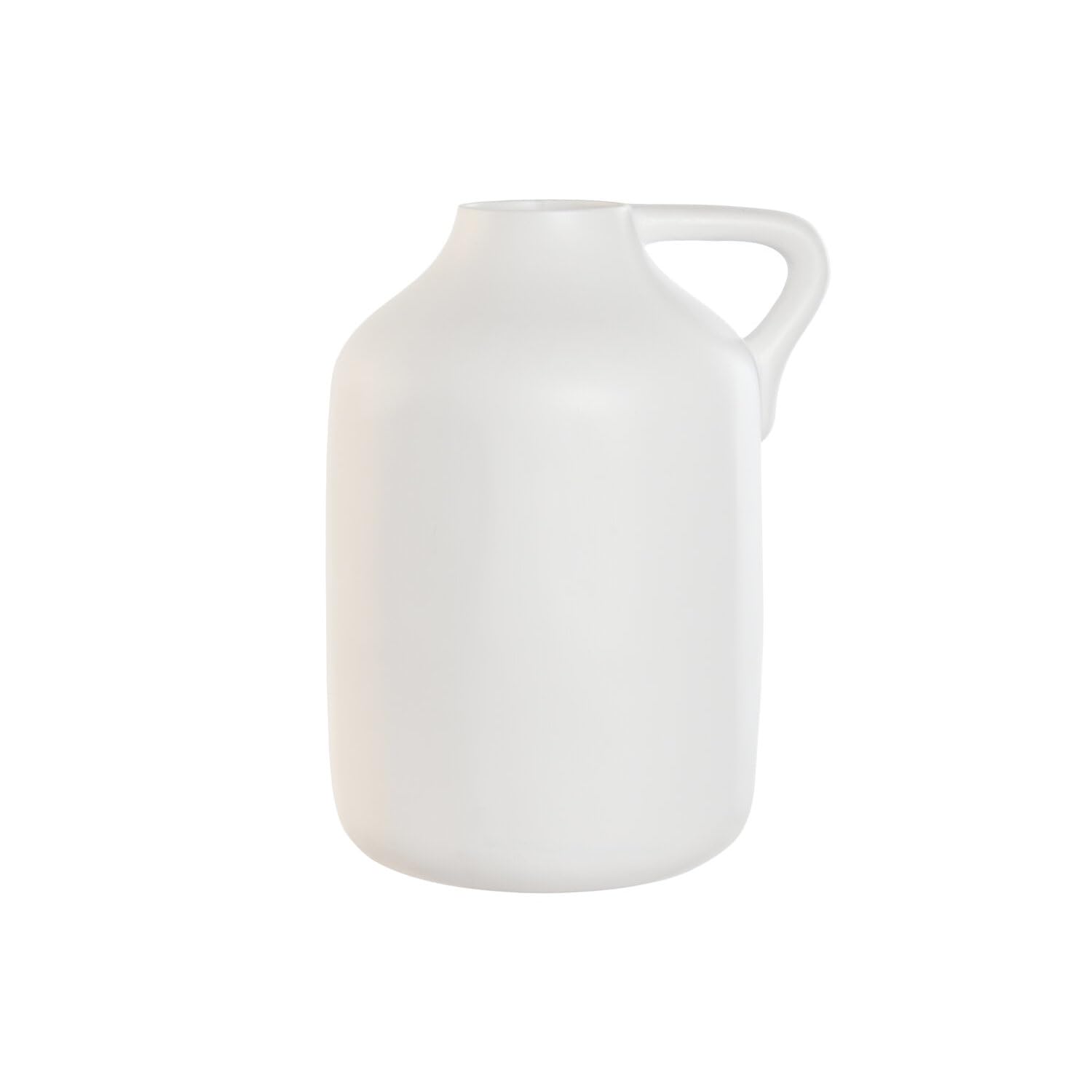 Vase en gres blanc artisanal AlexandreHouse pour fleurs lourdes sans risque de chute