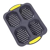 MOLUCKFU Silikon Backform 4-fach Antihaft Brotform Hochtemperaturbeständig für...