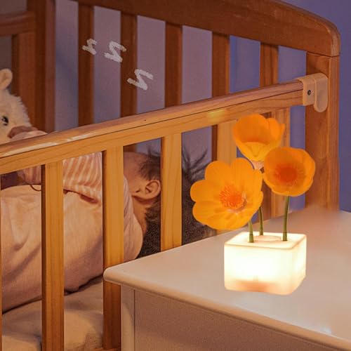 Lampe à fleurs sans fil et veilleuse LED à intensité variable pour table de chevet