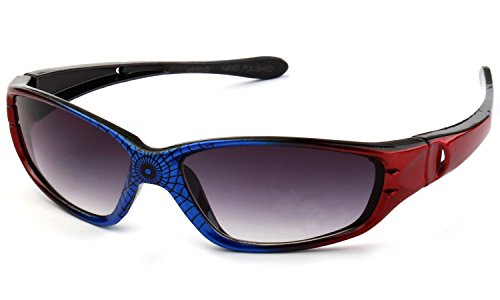 Spidey Kids Boys Plastic Two Tone Spider Web Wrap Around Sunglasses UV Protection (1-6 Years)