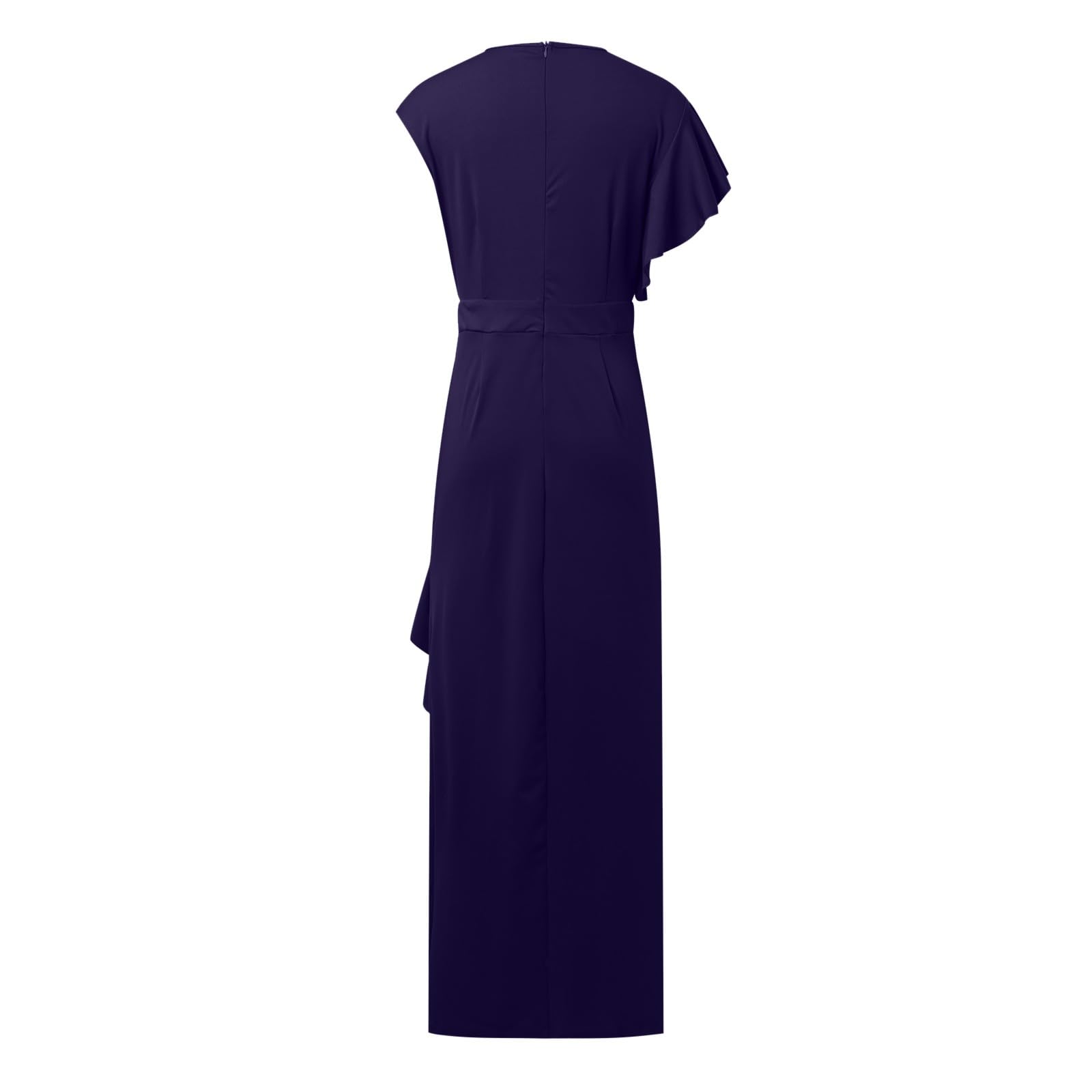 Cocktailkleid Damen Rundhals Meerjungfrau Midikleid Elegant
