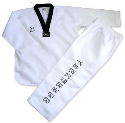 Y-DOUBLE Y EXPERT - Dobok de taekwondo, color negro blanco blanco Talla:200