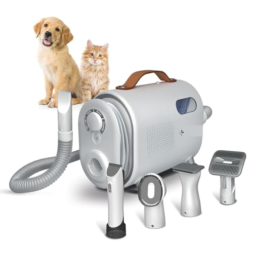 Image of Eureeka Buddy Pet Grooming Vacuum Kit with 5 Accessories for Dogs & Cats | Adjustable Suction | All-Weather Heater Mode | Pet Grooming Kit & Vacuum Suction| Easy Dust Disposal