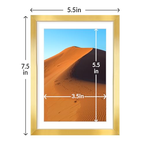 Image of LaVie Home 5 x 7 Picture Frame Gold Set of 10, Display 4x6 with Mat or 5 x 7 Without Mat Picture, Photo Frame Collage for Wall Gallery or Table Deco, Hanging or Tabletop Display