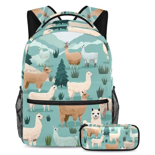Sac à dos Fun Furry Alpaca sac à livres fille et garçon grand sac de voyage ado