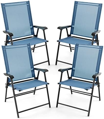 GIANTEX 2er Set Garten Drehstühle - 360° Schaukelstühle Bis 150kg Braun