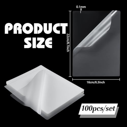 Feuilles de plastification pour permis de travail lot de 100 pochettes transparentes