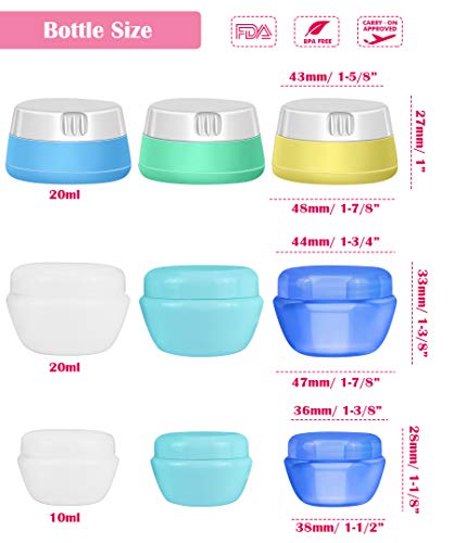 image for Selizo Travel Bottles Containers Silicone and Plastic Cream Jars with 