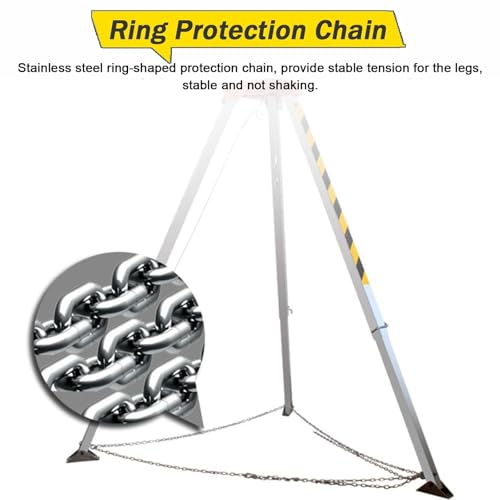 Kit treppiede anticaduta per soccorso stradale | Gambe regolabili da 1,3 m a 2,1 m | Dispositivo di sicurezza in spazi ristretti | Attrezzatura di soccorso in alluminio | Capacità 544,3 kg-1179,3 kg