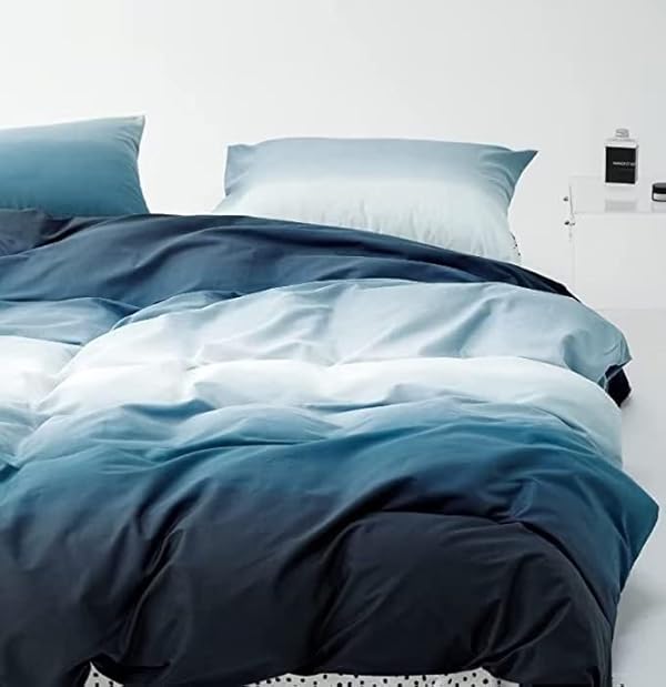 Houseri Gradient Blue and White Comforter Set - Full Size Lake Blue Bedding for Teen Boys and Girls - Soft Comfy Dorm Bedding by Houseri - Image 2