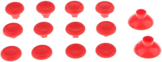 Fenteer Set Schutz Kappen Thumb Stick Kappen Analogstick Aufsätze für 4 PS3 Controller, Rot