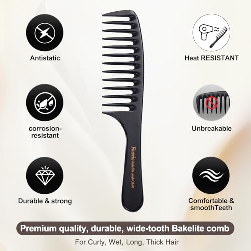 Peine profesional ancha de dientes separados negro Perfehair miniatura 2