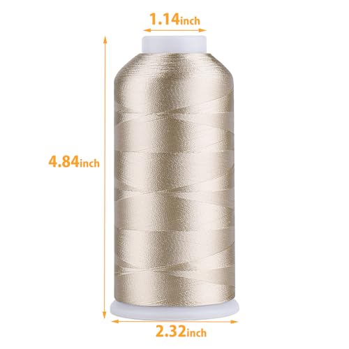 Image of Simthread Rayon Embroidery Thread 5500 Yards, 40wt 100% Rayon Viscose for Commercial and Domestic Machines - Taupe 1128