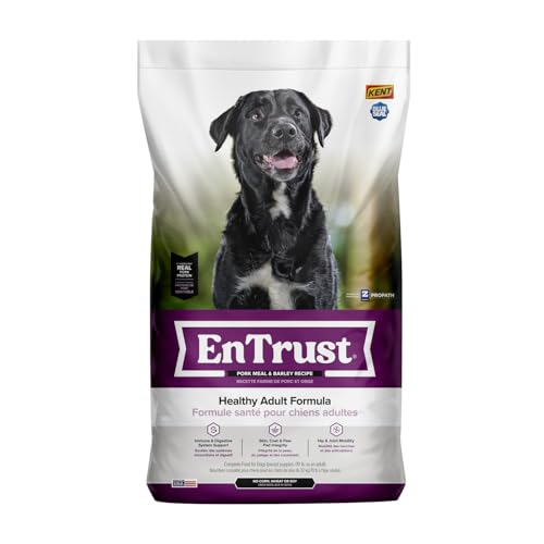 ENTRUST Adult Dog Food | Pork & Barley | Enriched with Super Foods, Antioxidants and Probiotics | No Wheat or Soy | 20 Pound Bag