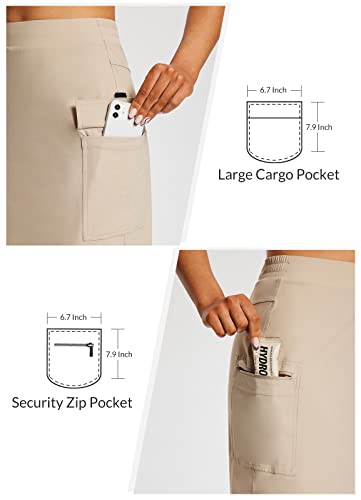 Baleaf Women's Skorts Skirts Hiking Cargo Skorts Pockets 19" Knee Length Long Athletic Quick Dry Skirts Upf 50 Khaki M #TOP3