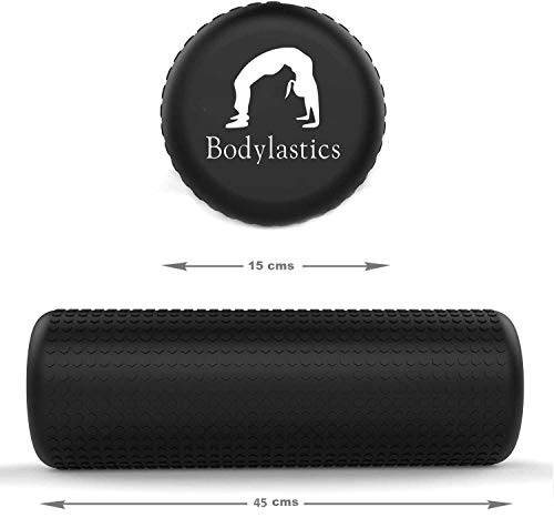 Image of Bodylastics Foam Roller (45 x 15 cms) for Deep Tissue Massage, Relief from Sore Muscles Pain, Pre & Post Exercise Fitness Workout Sessions